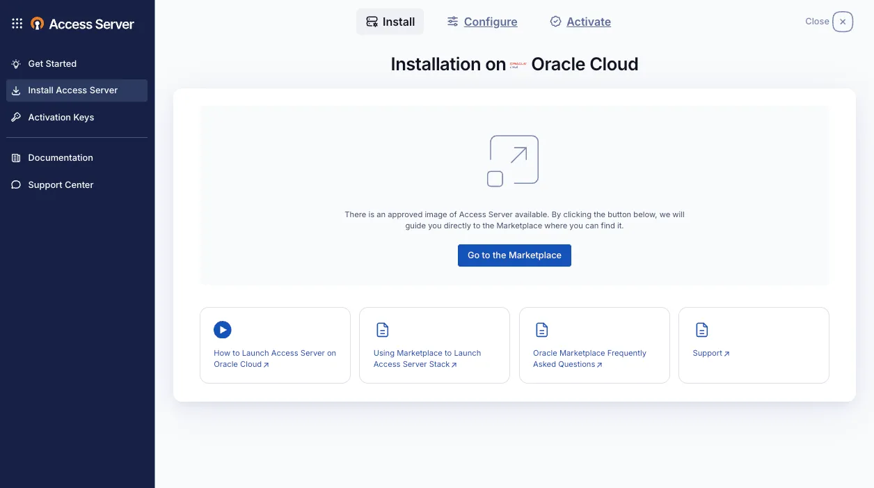 Install Access Server on Oracle Cloud